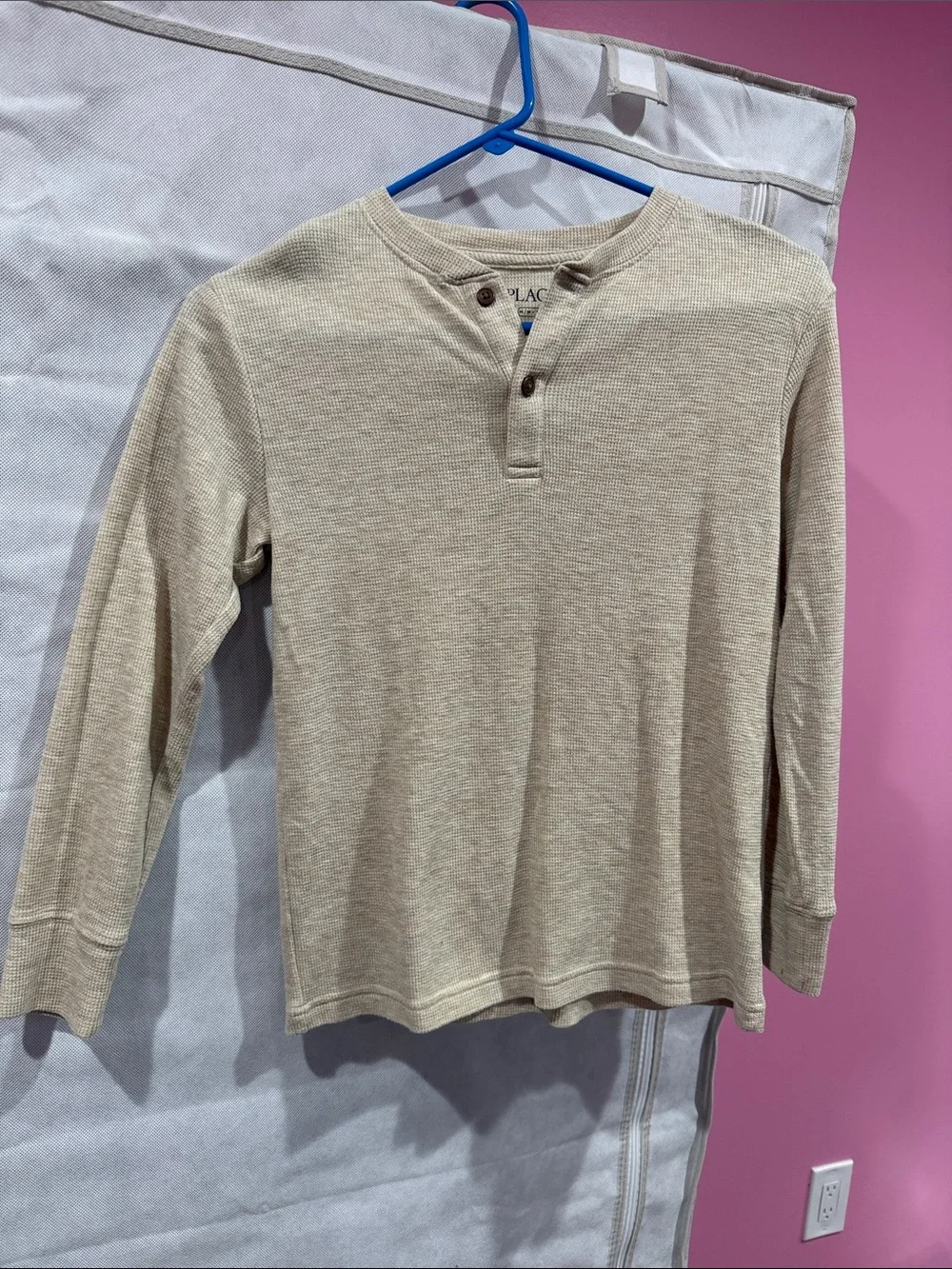 The Children's Place Beige Henley Long-Sleeve Shirt
